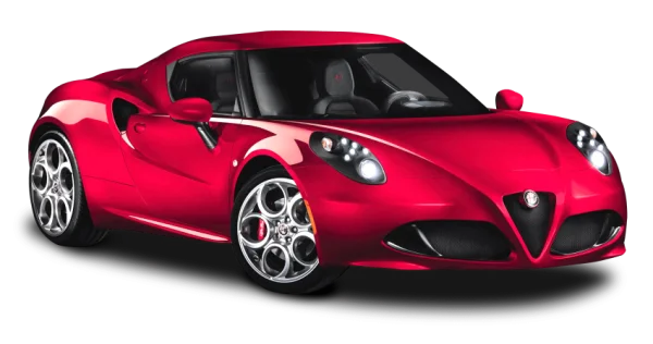 Red Alfa Romeo 4C Sports Car PNG