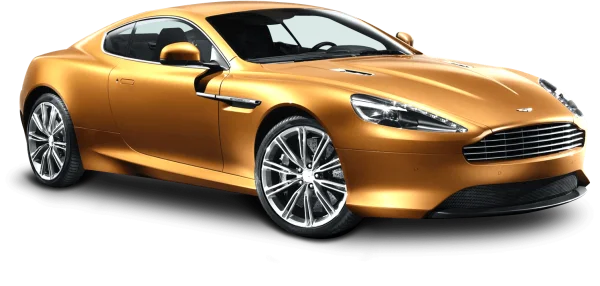 Golden Luxury Sports Car PNG Transparent Background