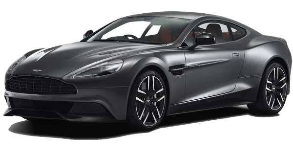 Grey Aston Martin Vanquish PNG Transparent Background