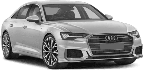 Silver Audi Sedan PNG Transparent Background