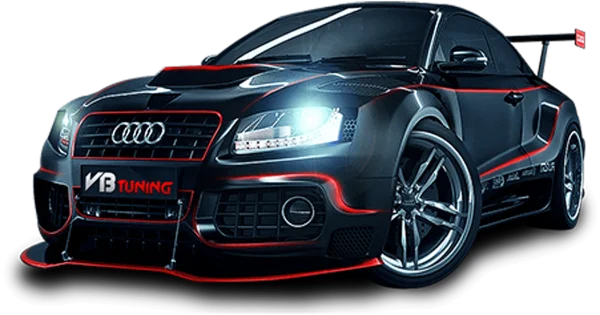 Black Audi Sports Car with Red Accents PNG
