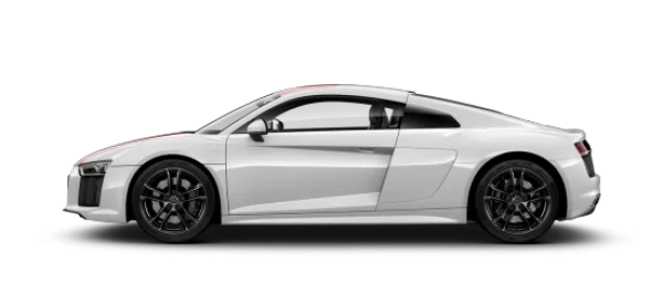 White Audi R8 Sports Car PNG Transparent Background