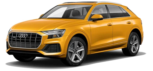 Yellow Audi Q8 SUV PNG Transparent Background