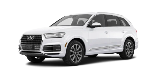 White Audi Q7 SUV Transparent Background