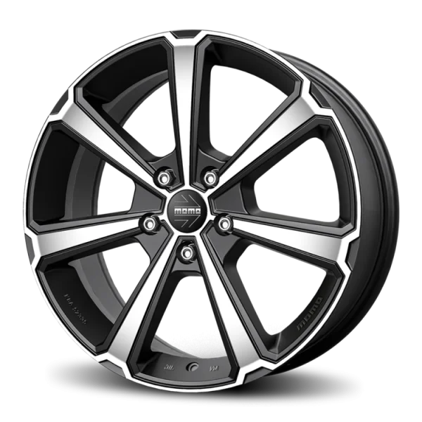 MOMO Black and Silver Alloy Wheel PNG