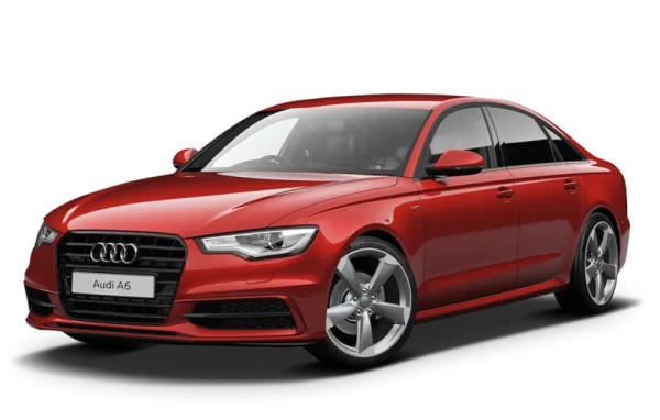 Red Audi A6 Car PNG Transparent Background