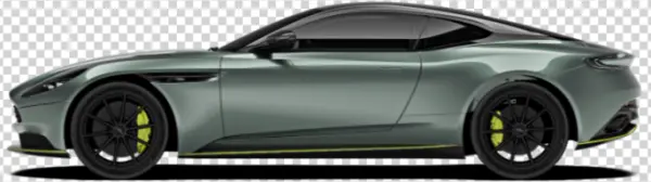 Modern Green Sports Car Side View PNG Transparent