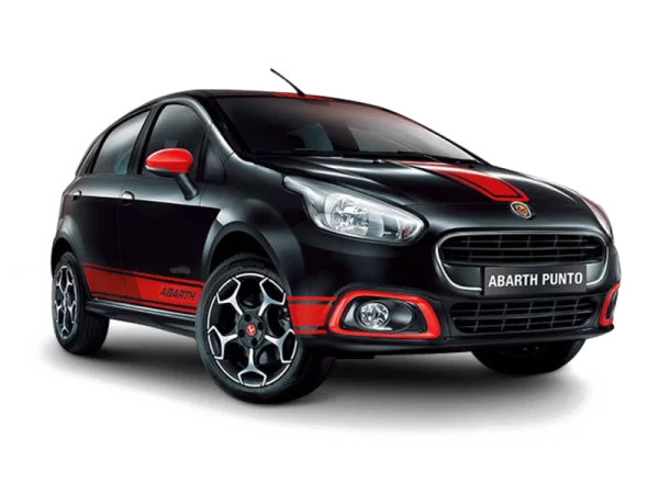 Abarth Punto Black Car with Red Stripes PNG Transparent