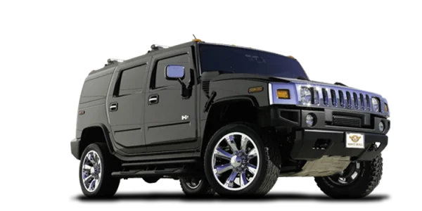 Black Hummer H2 SUV PNG Transparent Background