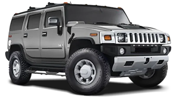 Silver Hummer H2 SUV PNG Transparent Background