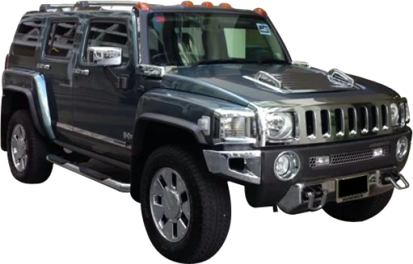 Grey Hummer H3 SUV PNG Transparent Background