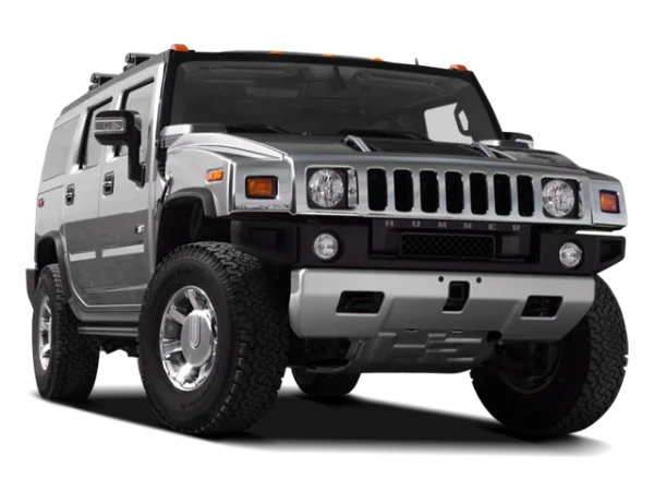 Silver Hummer H2 SUV PNG Transparent Background