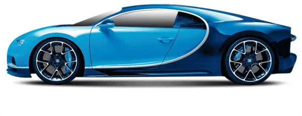 Bugatti Chiron Blue Supercar PNG Transparent Background