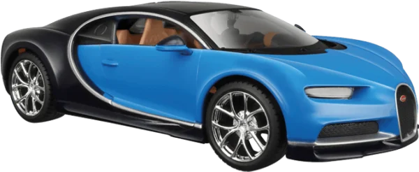 Blue and Black Bugatti Chiron PNG Transparent Background