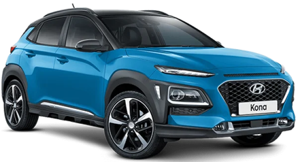 Blue Hyundai Kona Car PNG Transparent Background
