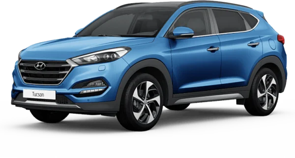 Blue Hyundai Tucson SUV PNG Transparent Background