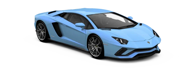 Light Blue Lamborghini Aventador S PNG Transparent Background