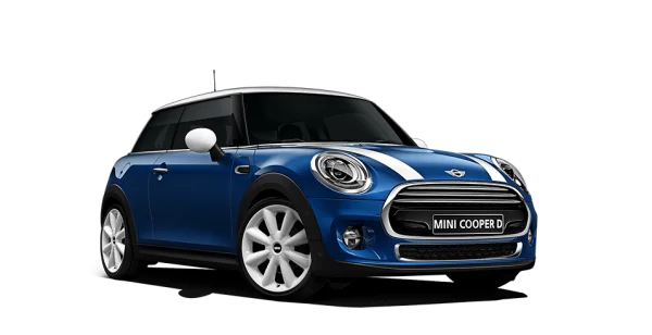 Blue Mini Cooper D Car PNG Transparent Background