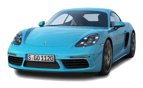 Aqua Blue Porsche Cayman PNG Transparent Background