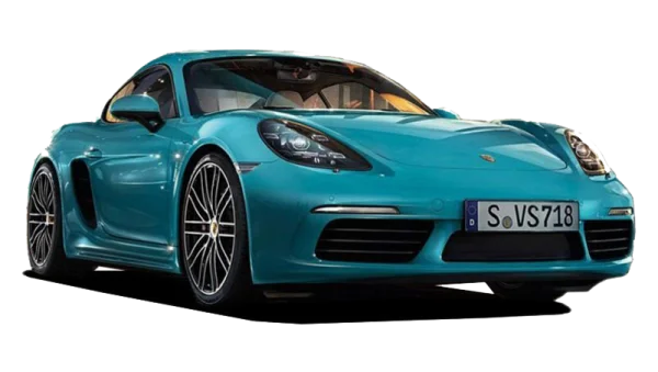 Turquoise Porsche 718 Cayman PNG Transparent Background