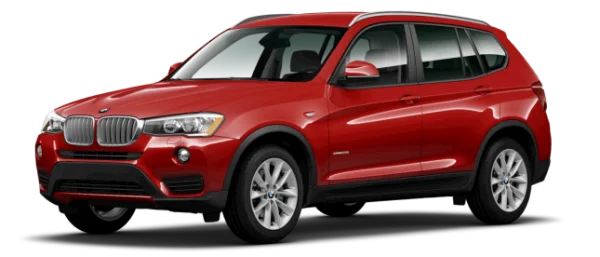 Red BMW X3 SUV Transparent Background PNG
