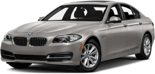 Silver BMW 5 Series Sedan PNG Transparent Background