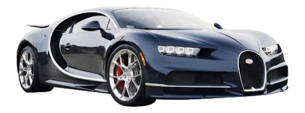 Dark Blue Bugatti Chiron Supercar PNG Transparent