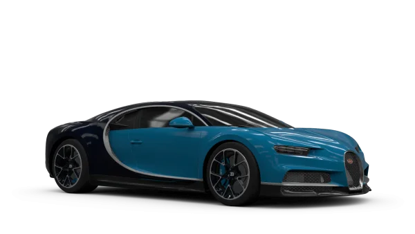 Blue and Black Bugatti Chiron PNG Transparent Background