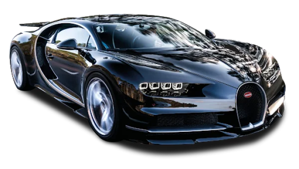 Black Bugatti Chiron Supercar PNG Transparent