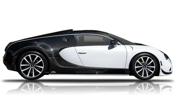 Bugatti Veyron White Carbon Fiber Sports Car PNG