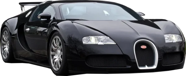 Black Bugatti Sports Car PNG Transparent Background