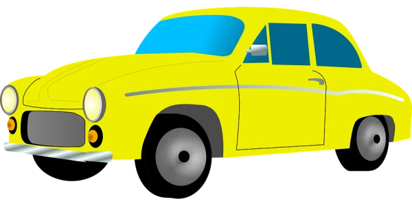Classic Yellow Car PNG Transparent Background