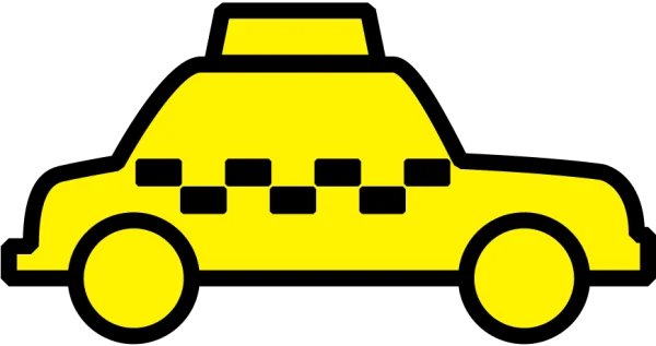 Yellow Taxi Car Icon PNG Transparent Background
