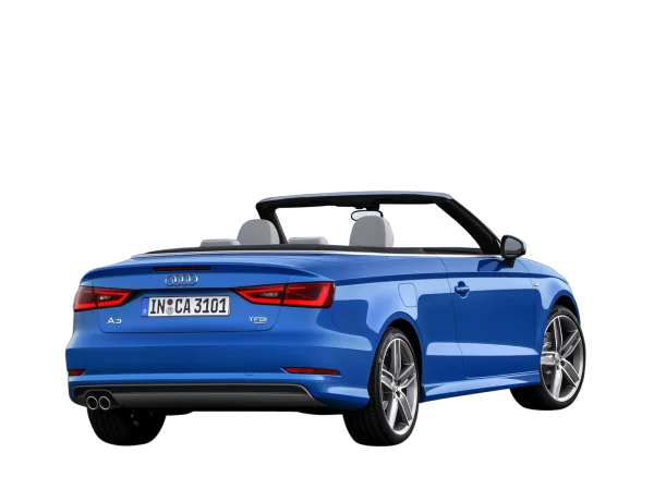 Blue Audi A3 Convertible PNG Transparent Background