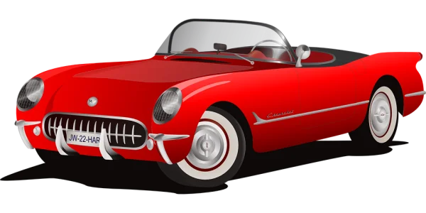 Vintage Red Chevrolet Corvette PNG Transparent Background