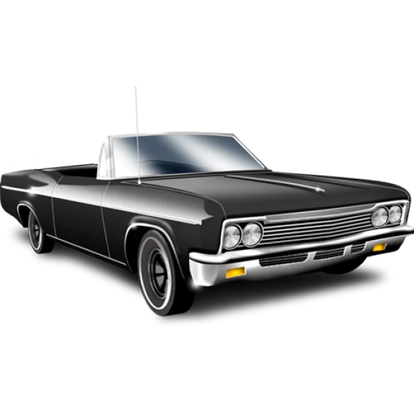 Black Classic Convertible Car PNG Transparent Background