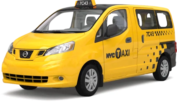 NYC Yellow Taxi Van PNG Transparent Background