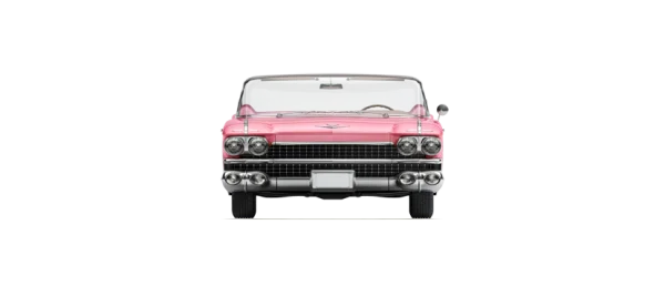 Pink Vintage Convertible Car Front View PNG