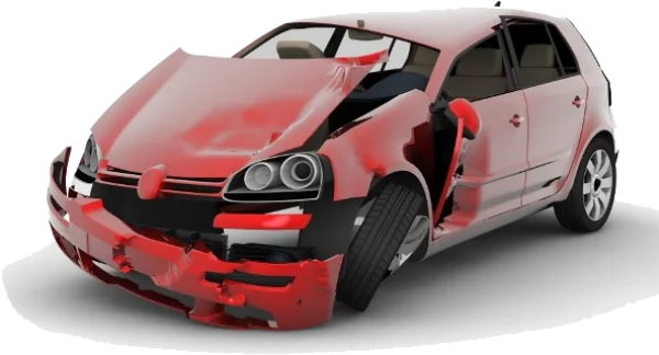Red Crashed Car Transparent PNG