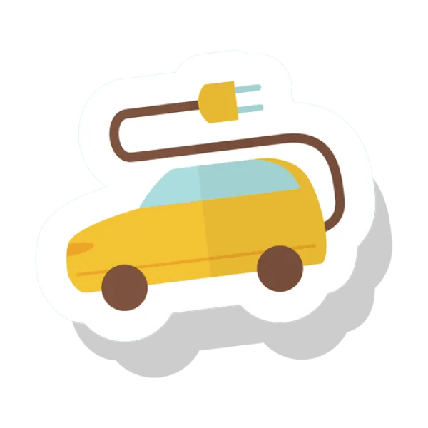 Electric Car Charging PNG Sticker