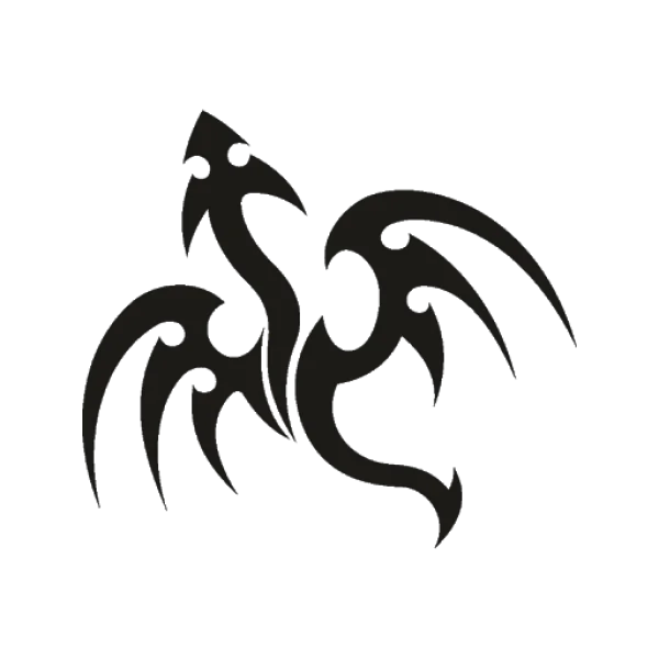 Tribal Dragon Silhouette PNG Transparent Background