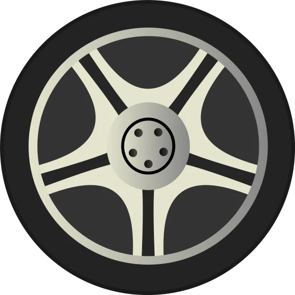 Car Wheel with Rim Transparent Background PNG