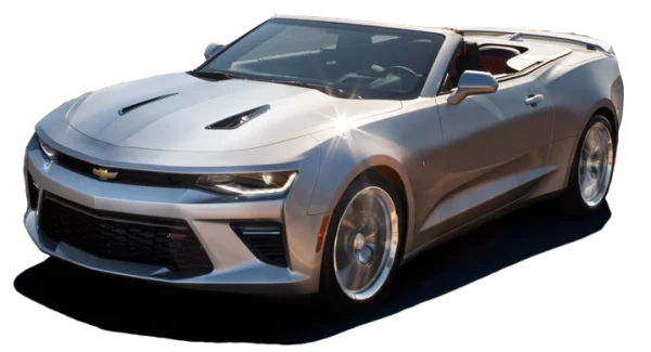 Silver Chevrolet Camaro Convertible PNG Transparent