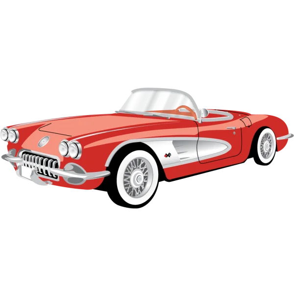 Vintage Red Convertible Sports Car PNG Transparent Background