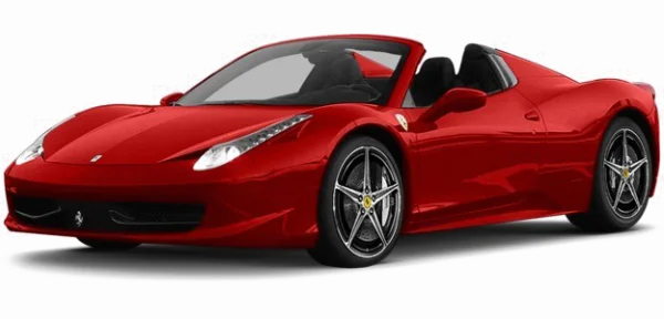 Red Ferrari 458 Spider Convertible PNG Transparent