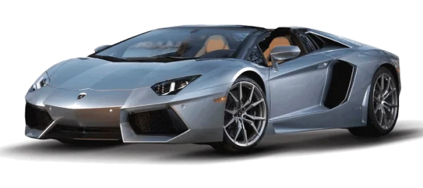 Silver Lamborghini Aventador PNG Transparent