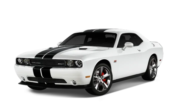 White Dodge Challenger SRT with Racing Stripes PNG