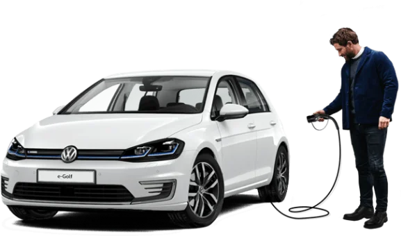 VW e-Golf Electric Car Charging PNG Transparent Background