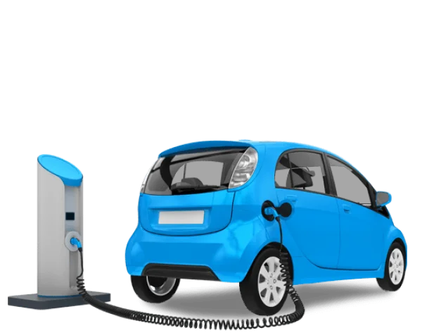 Blue Electric Car Charging PNG Transparent Background