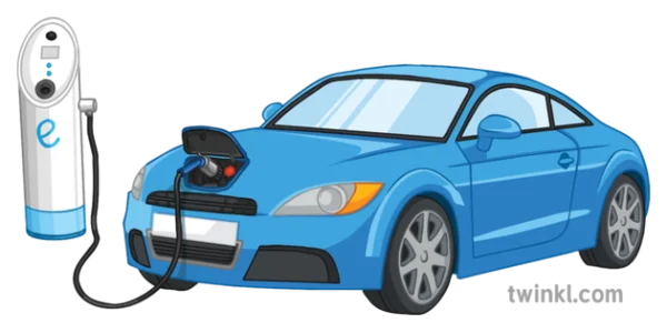 Blue Electric Car Charging Station PNG